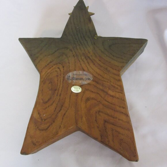 Vintage Roman Inc Nativity Scene Christmas Carved Star Baby Jesus Star Angels - Picture 3 of 11